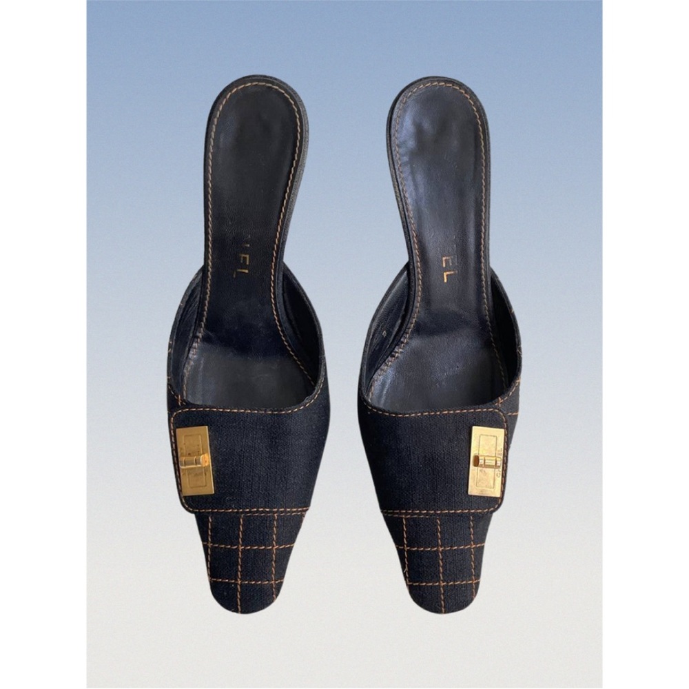Chanel cloth mules